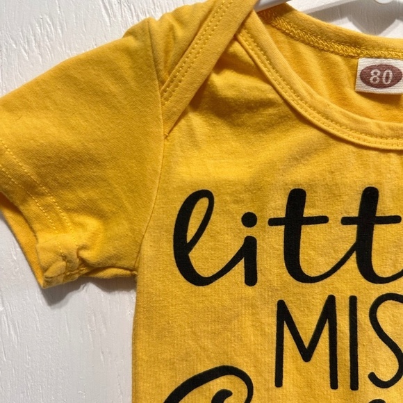 LITTLE MISS SASSY PANTS • Baby Girl 3-6 Mths • Boutique • Monogram Onesie - Picture 3 of 5